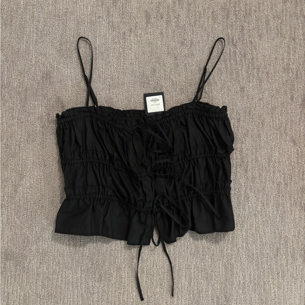 Black ruched tank top